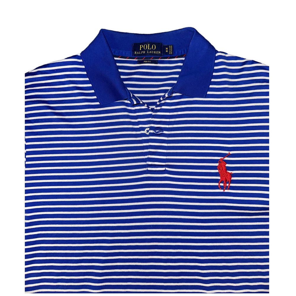 Polo Ralph Lauren Pro Fit Stripped Polo Large Logo Size: M - Picture 1 of 6